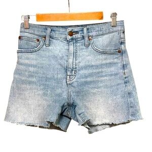 Madewell Blue High Rise Denim Short Jorts Style MD737